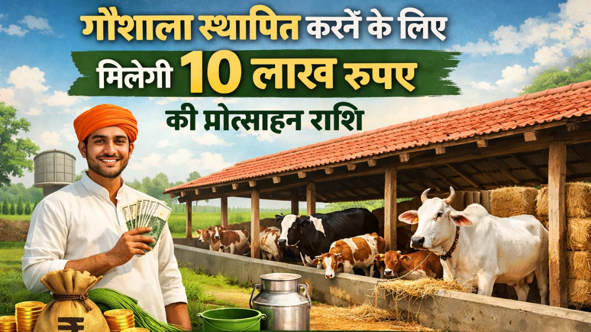 गौशाला स्थापित करने पर मिलेगी 10 लाख रुपये की प्रोत्साहन राशि
