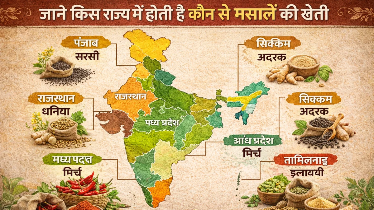 भारत में किस राज्य में होती है कौन से मसालों की खेती
