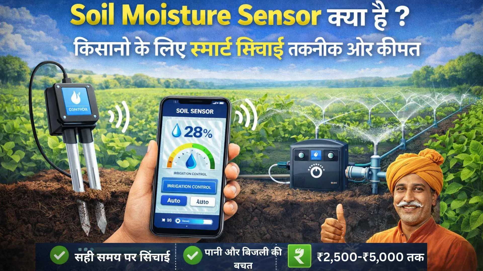 Soil Moisture Sensor क्या है? किसानों के लिए स्मार्ट सिंचाई तकनीक और कीमत