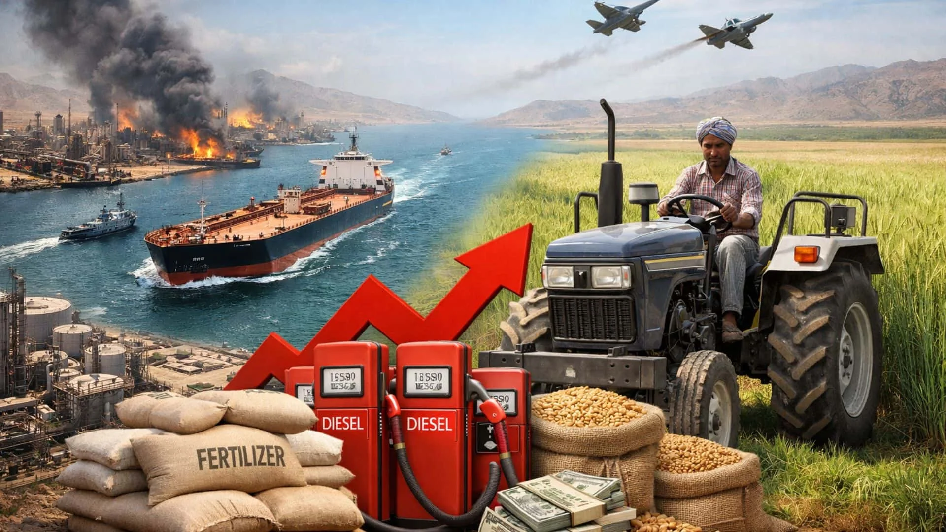 Strait of Hormuz बंद होने से कृषि बाजार पर क्या असर पड़ेगा? डीज़ल, खाद और अनाज की कीमतों पर पड़ सकता है बड़ा प्रभाव