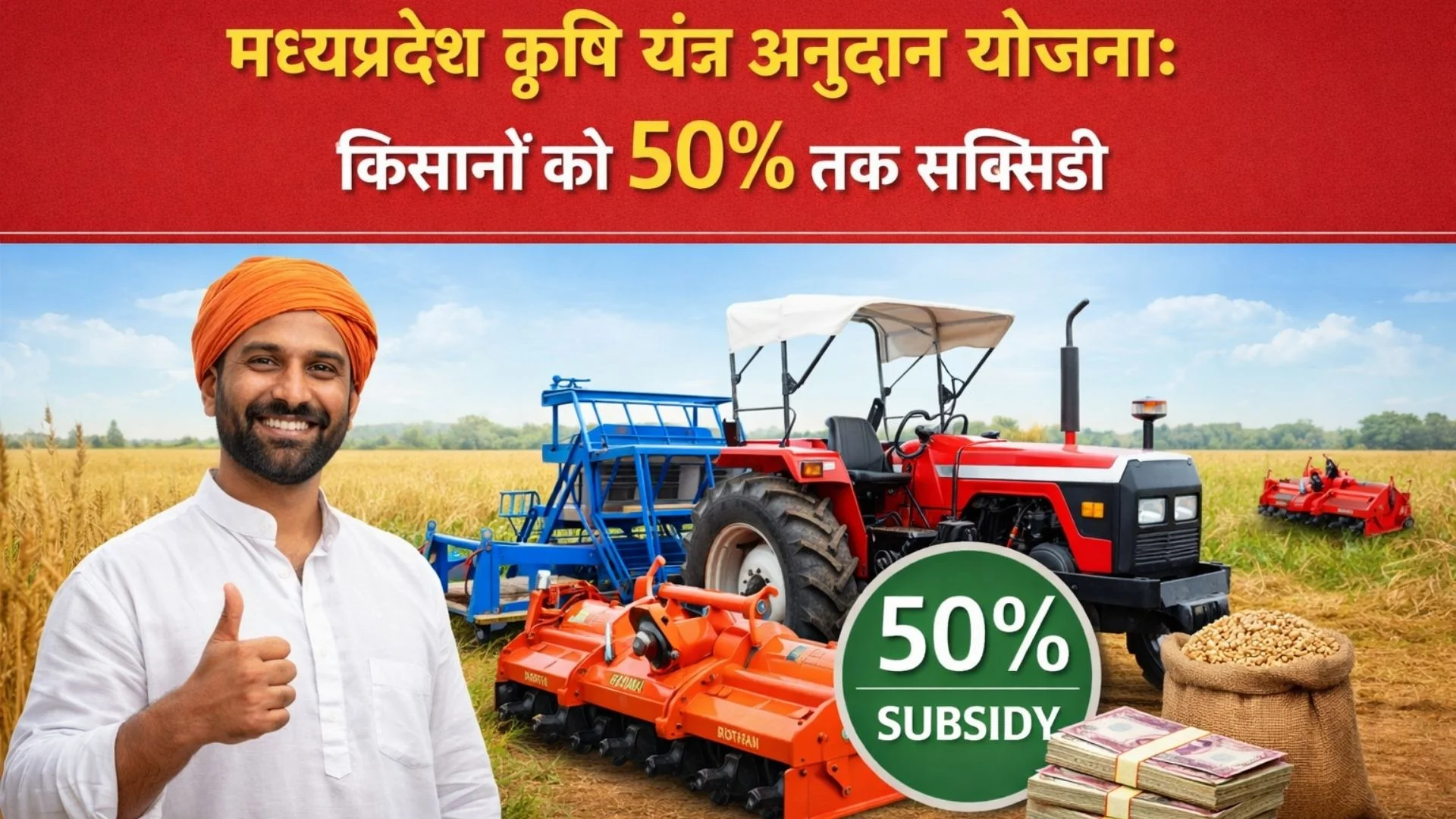 मध्यप्रदेश कृषि यंत्र अनुदान योजना: किसानों को 50% तक सब्सिडी