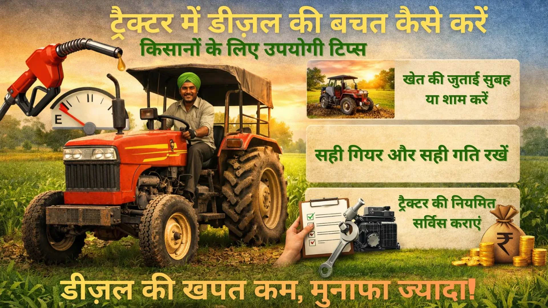 ट्रैक्टर में डीज़ल की बचत कैसे करें: किसानों के लिए उपयोगी टिप्स